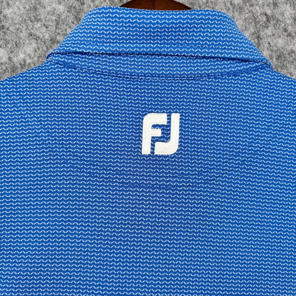FootJoy Mens Athletic Fit Golf Polo Blue La Cantera Resort Spa Logo Size Medium - Picture 11 of 12